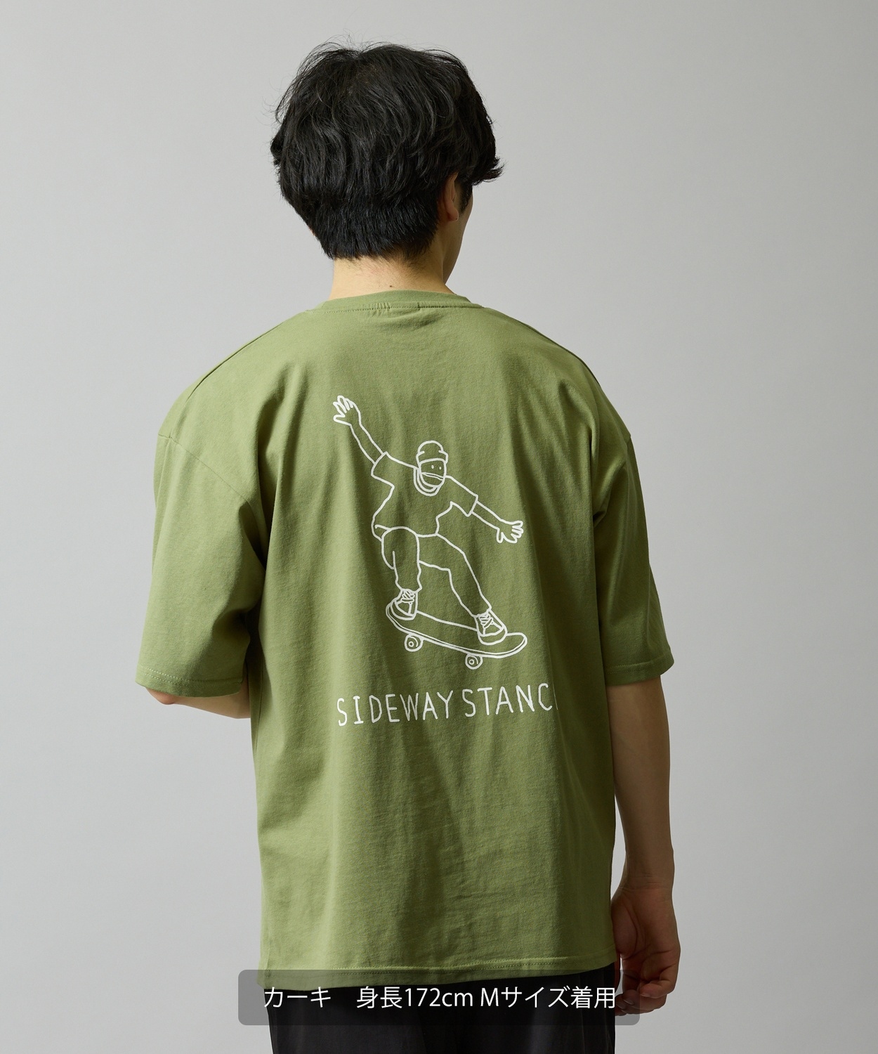 SIDEWAYSTANCE】イラストスケーター半袖Tシャツ