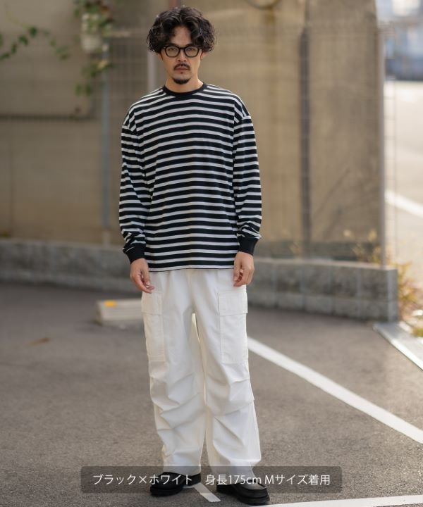 SIDE23-183 ボーダー長袖Tシャツ