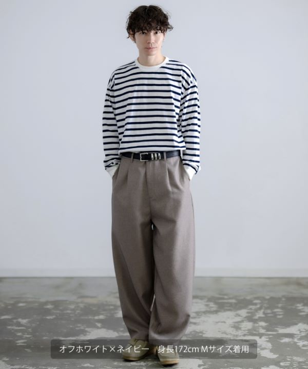 SIDE23-183 ボーダー長袖Tシャツ