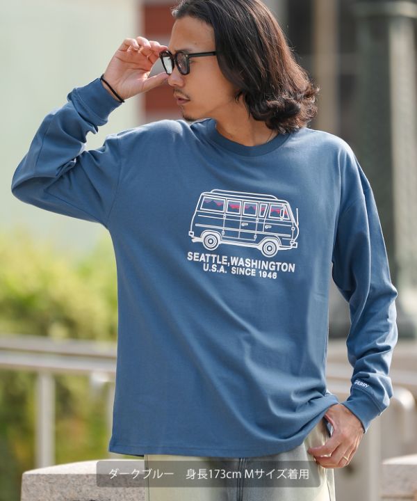 GERRY】別注カラーバン長袖Tシャツ