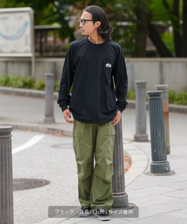 GERRY】別注MTシリコンワッペン長袖ポケットTシャツ