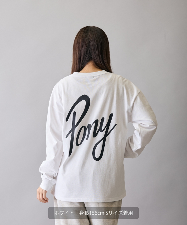 PONY】別注バックロゴ長袖Tシャツ