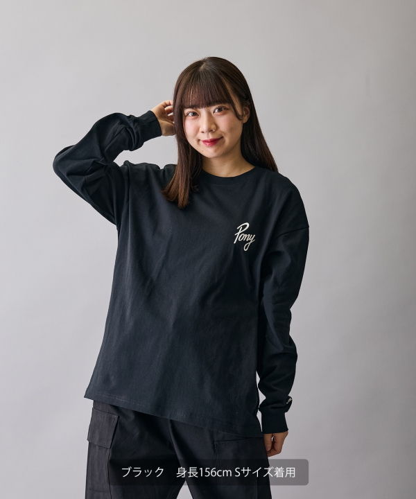 PONY】別注バックロゴ長袖Tシャツ