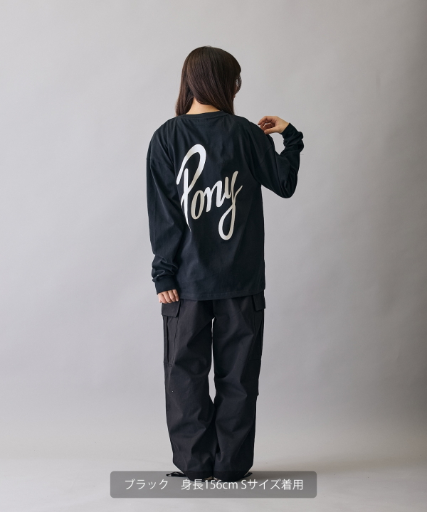 PONY】別注バックロゴ長袖Tシャツ